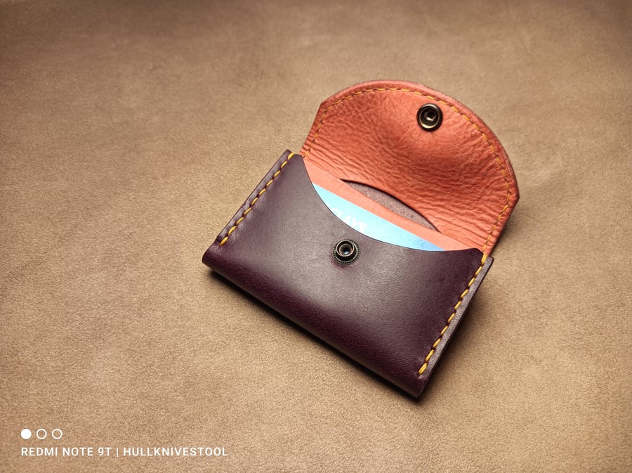 Leather Wallet Purple and Rose Pink Colour 