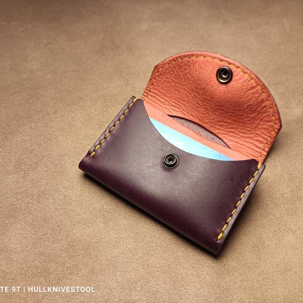 Leather Wallet Purple and Rose Pink Colour 