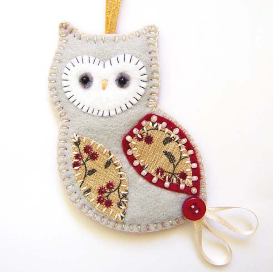 Christmas Owl Decoration - Folksy