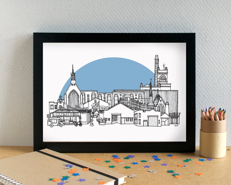 Baltic Triangle Liverpool Skyline Print