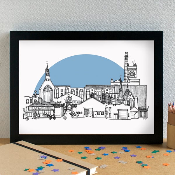 Baltic Triangle Liverpool Skyline Print