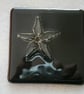 Black fused glass coasters with gold star - Image 2