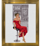 Paula by John Clayton – Completed Framed Cross-Stitch Picture in Gold Frame