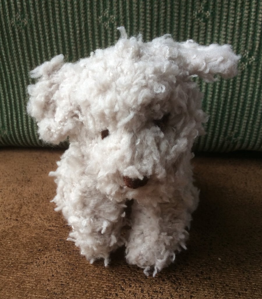 Hand knitted Scruff little puppy dog