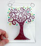 Fused Glass "Family" Tree Hanging - Handmade Glass Suncatcher - Image 2