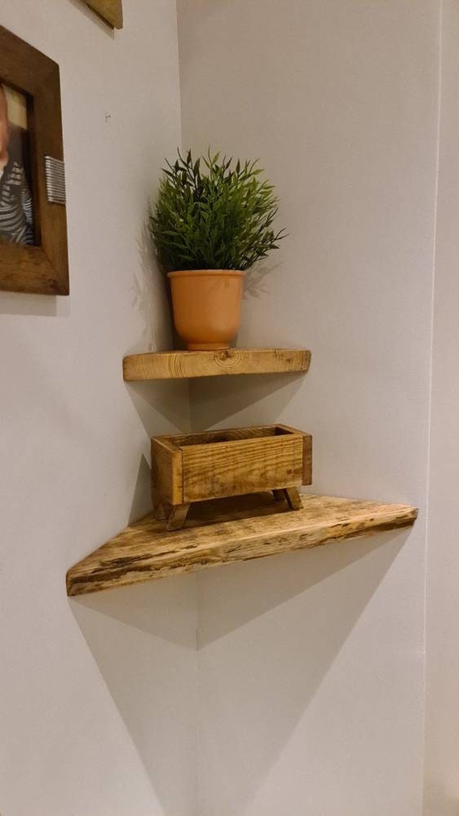 Shelf - Corner Shelf - Reclaimed Scaffold Board Chunky Shelves