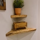 Shelf - Corner Shelf - Reclaimed Scaffold Board Chunky Shelves