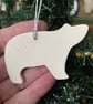 Small polar bear ceramic tag decoration turquoise - Image 4