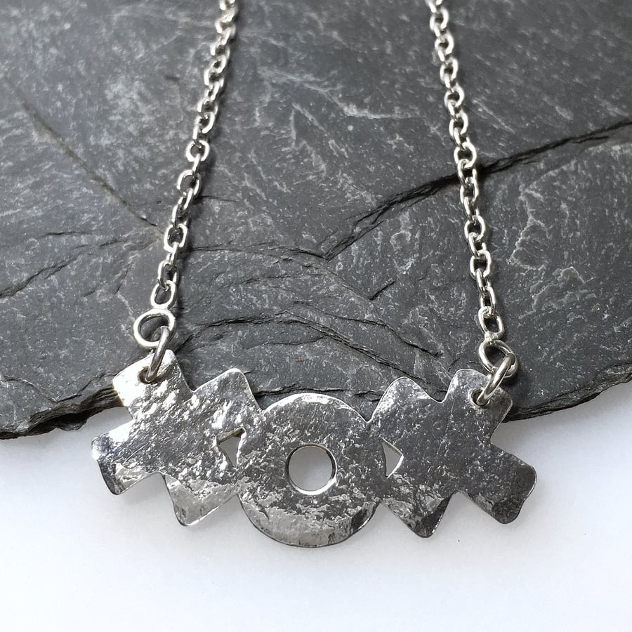 Seconds Sunday- Sterling silver XOX necklace kisses and hugs
