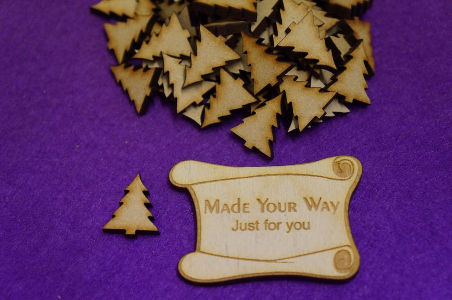 MDF Christmas Xmas Tree 2cm - 50 x Laser cut wooden shape