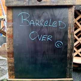 Single sided barrel stave wedding sign chalk board pavement sign made to order
