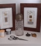 Hearts with Gold Silver & White Handstitched Geometric Small Art Pictures - Image 7