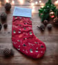 Dog Christmas stocking Red
