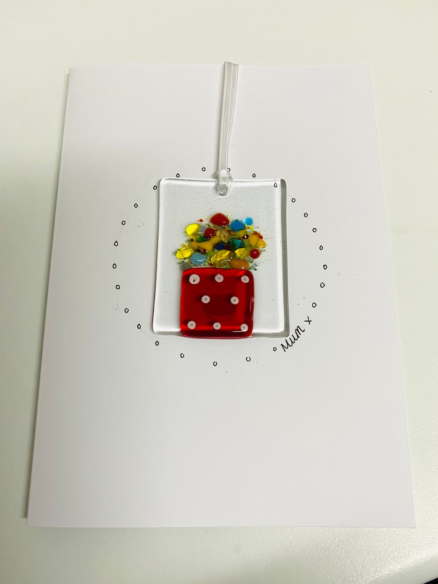 Mother’s Day fused glass keepsake card