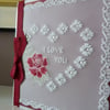 Personalised Ruby Rose Heart Parchment Card