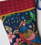 Luxury Christmas Stocking - Blue Bird of Paradise - upcycled and vintage fabrics - Image 3