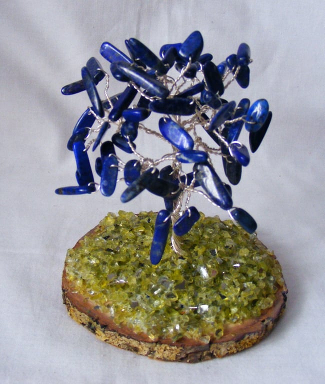 Sodalite gemstone tree of life decoration
