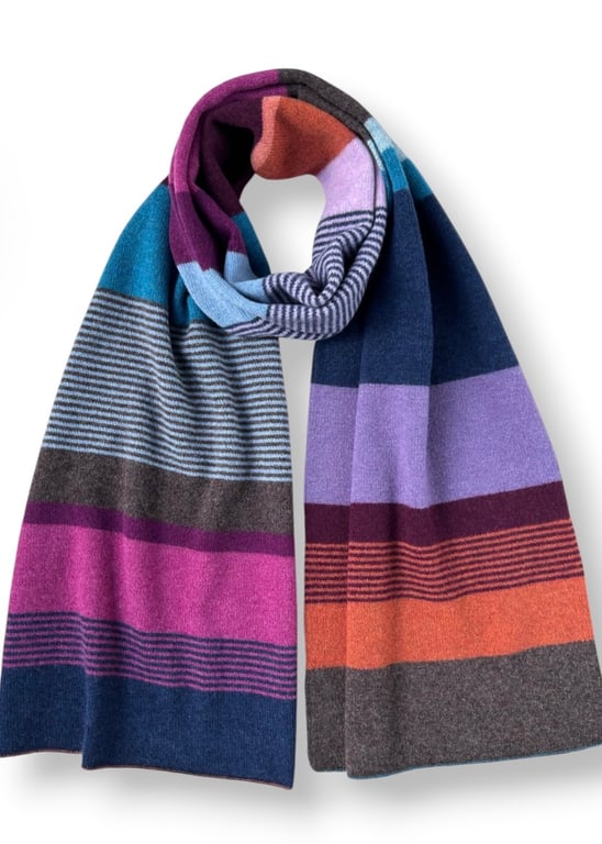 Engineered Stripe Big Scarf