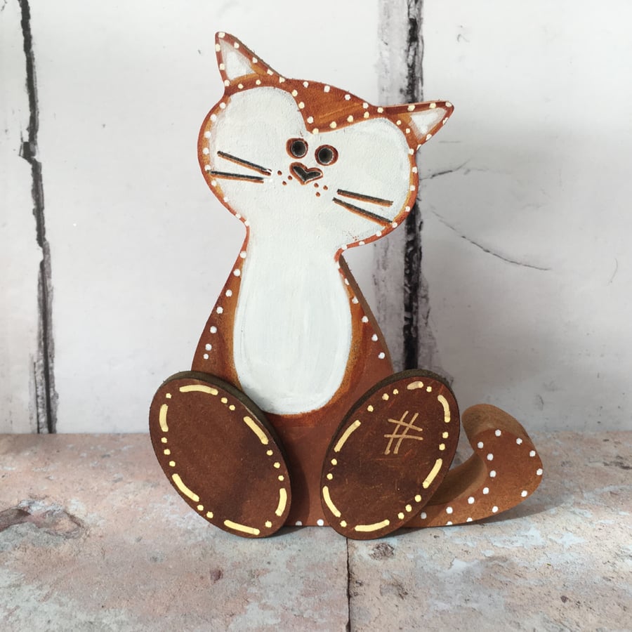 Wood cat  shelf sitter 