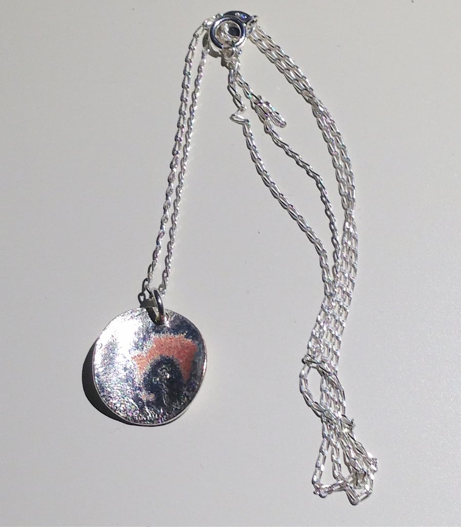  Handmade Copper and Sterling Silver Pendant Necklace - UK Free Post