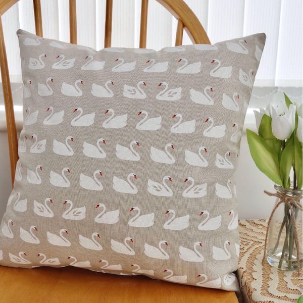 Feature Cushion: Swans