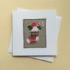 Embroidered Christmas Stocking Card