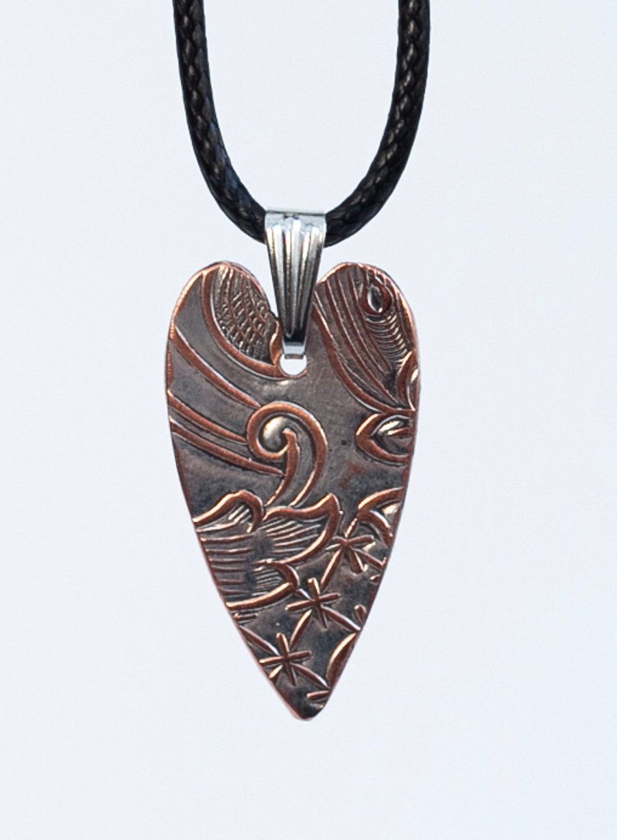 Reclaimed copper pendant