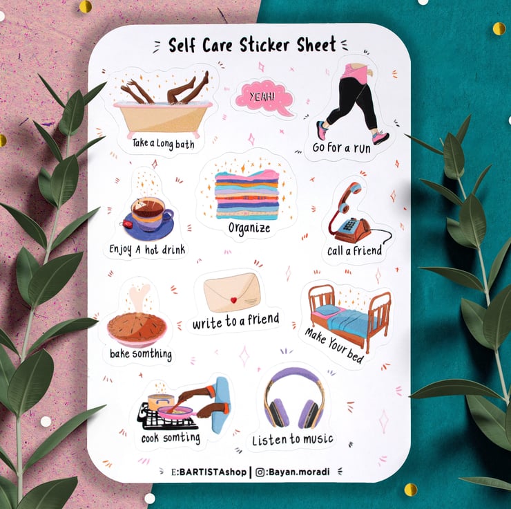 Self care sticker sheet , Planner stickers , bu... - Folksy