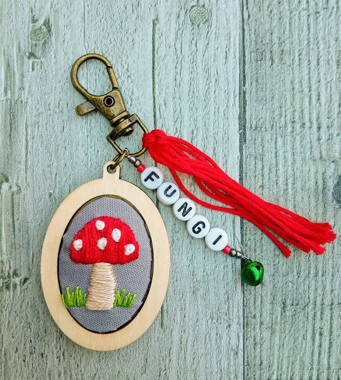 Toadstool Keyring or Bag Charm