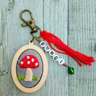 Toadstool Keyring or Bag Charm