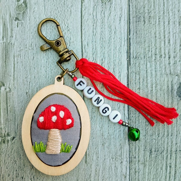 Toadstool Keyring or Bag Charm