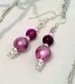 Shell Pearl & Agate Earrings Silver Plated - Image 2
