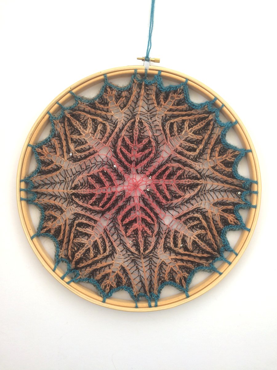 Fallen Leaves Knitted 12" Mandala