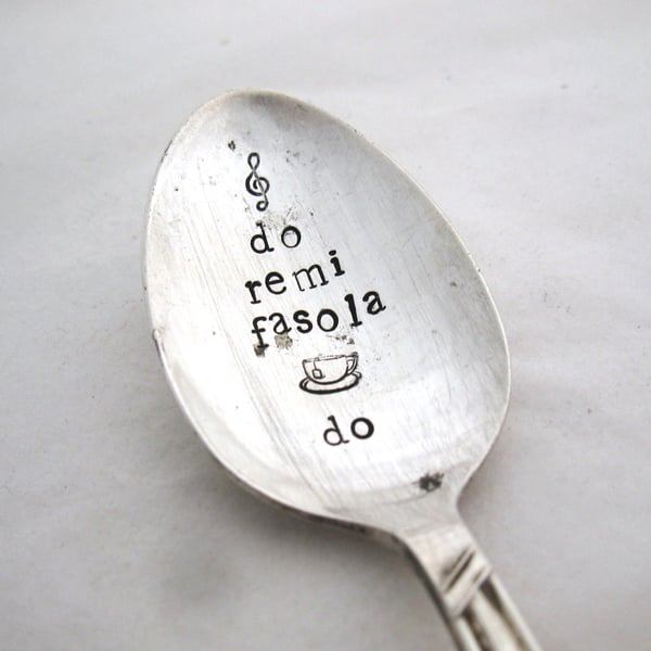 Music Lover's Teaspoon, Do Re Mi Tea Spoon, slight second, perfectly imperfect