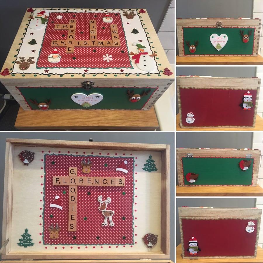Personalised handmade Letterart Christmas Eve boxes