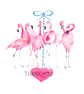 Flamingo Thank You Card with Heart - Image 1