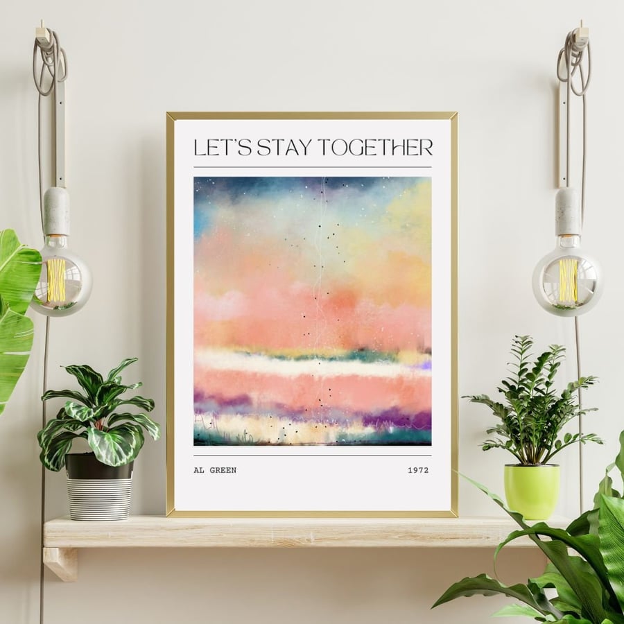 Music Poster Al Green - Let s Stay Together Abstract Song Painting Art Print 