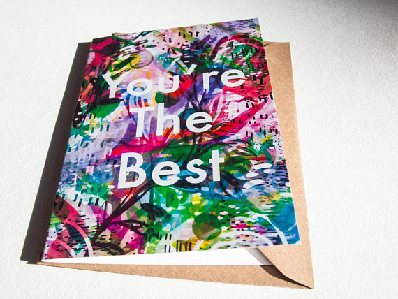 You're the Best Greeting Card - Blank Card - Stationery - Modern - Flowers