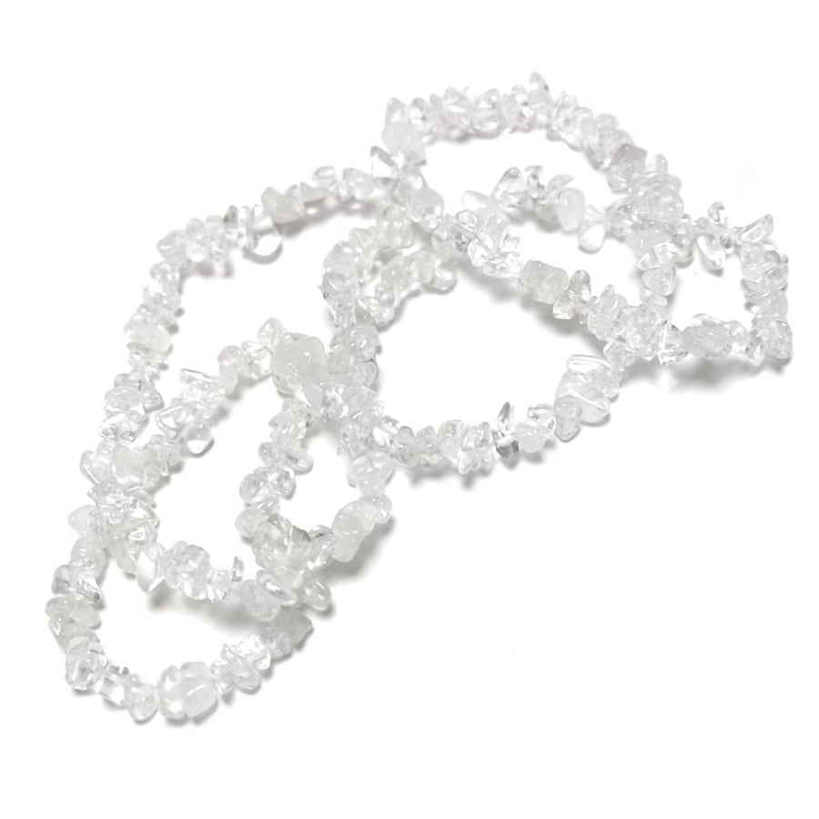 Rock Crystal Quartz Clear 5-8mm Smooth Chips, Grade A, Natural Authentic Brazili