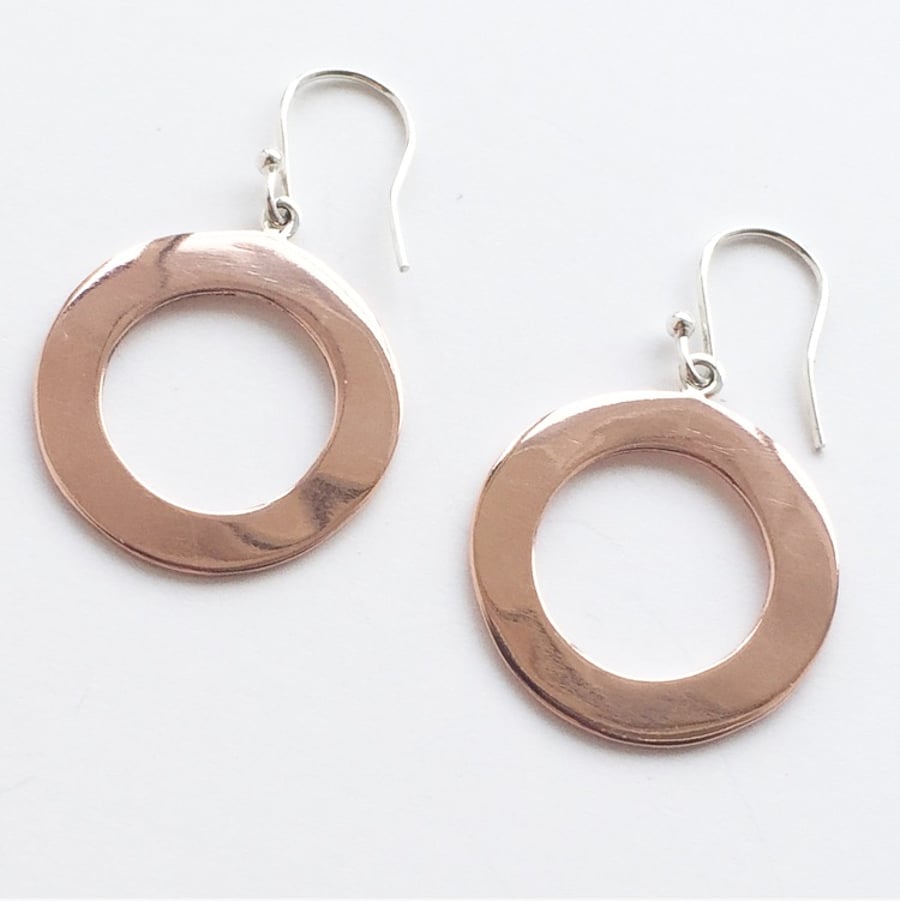 O Earrings - medium - all copper