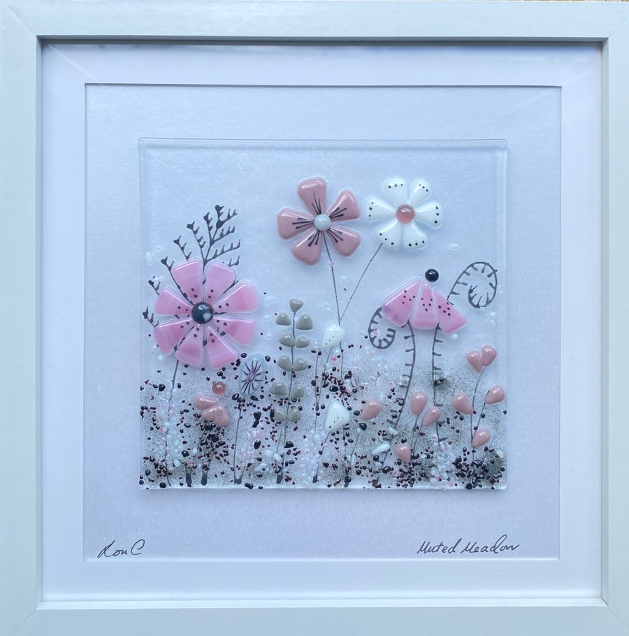 Floral art -fused glass floral picture