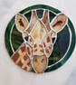 470 Stained Glass Hand Painted Giraffe - handmade hanging decoration.