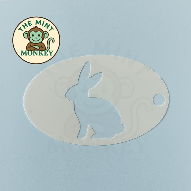 Bunny Rabbit Face Paint Stencil: Reusable Kids Party Cake Decorating