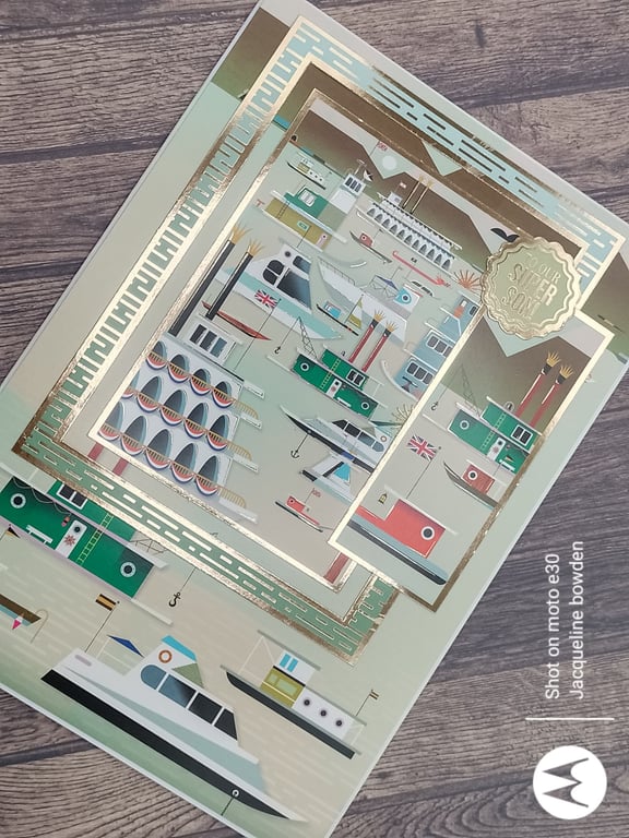 Birthday - Modern shipping theme card for your son