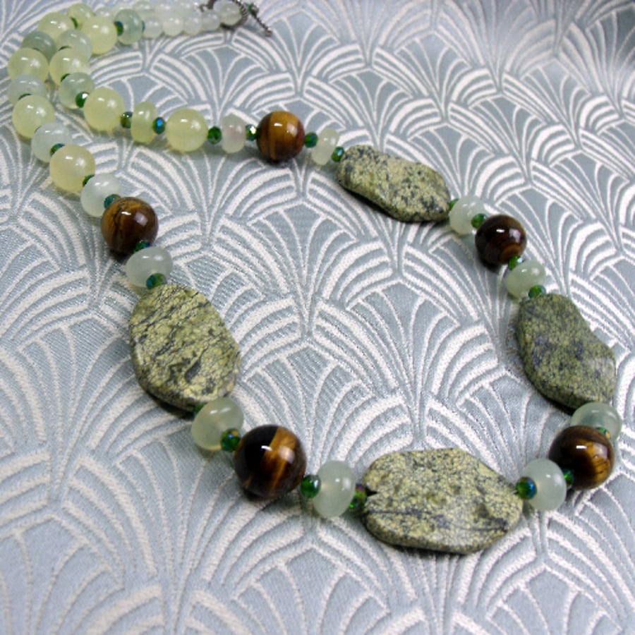 Jade Necklace, Green Jade Necklace, Handmade Green Necklace CC39