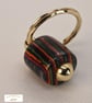 Reclaimed Multi-coloured Ply Keyring Recycled Wood 'Gold' Detail - Image 4
