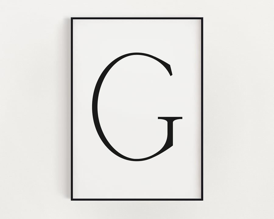 LETTER G PRINT, Minimalist Wall Art, Letter G Printable, Letter Wall Decor