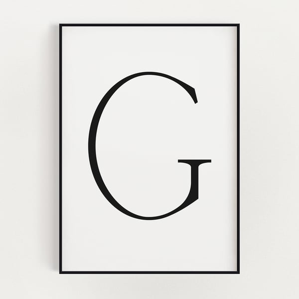 LETTER G PRINT, Minimalist Wall Art, Letter G Printable, Letter Wall Decor