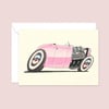 Pink Street Rod Greeting Card - Original Art for a Classic Car Lover