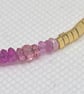 Pink Sapphire Bracelet-Stunning triangular feature beads- Adjustable for any wri - Image 4